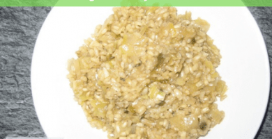 Arroz integral con puerros al limón